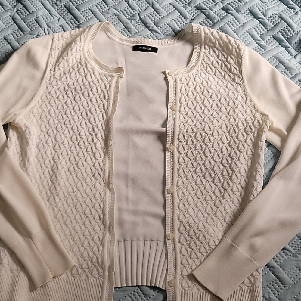 White knit cardigan